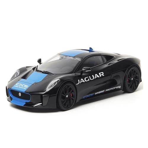 Miniatur Motorfahrzeug-Modelle 1:18 Für Jaguar C-X75 - Metallic Schwarz Mit Hellblauem Streifen Legierung Vollständige Öffnungsdekoration Fertigmodell von BMAONZ