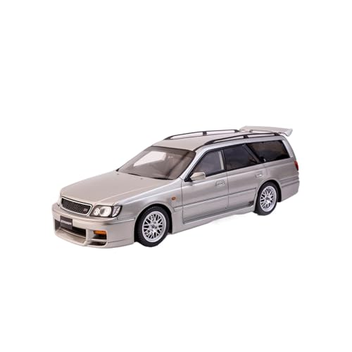 Miniatur Motorfahrzeug-Modelle 1:18 Für Nissan GTR Stagea Autech 260Rs Silber Harz Auto Modell Display Fall Platzierung Simulation Spielzeug Fertigmodell von BMAONZ