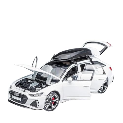 Miniatur Motorfahrzeug-Modelle 1:32 Für RS6-Modellauto Black Edition, Maßgeschneidert Für Kinder, Realistische Simulation, Druckguss-Metall Fertigmodell(White) von BMAONZ