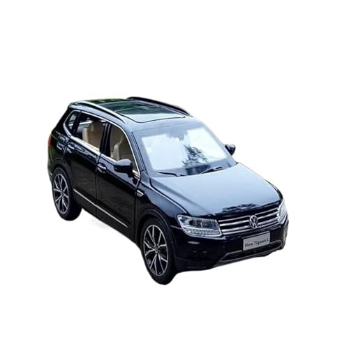 Miniatur Motorfahrzeug-Modelle 1:32 Für Volkswagen Tiguan L SUV Legierung Automodell Druckguss Metall Spielzeugfahrzeuge Mit Tonlicht Fertigmodell(Black) von BMAONZ