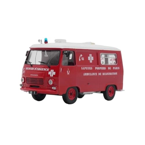 Miniatur Motorfahrzeug-Modelle 1:43 Für Peugeot J7 Feuerwehrauto Krankenwagen Druckguss Retro Seltenes Van Automodell Modell Spielzeug Für Die Sammlung Fertigmodell von BMAONZ