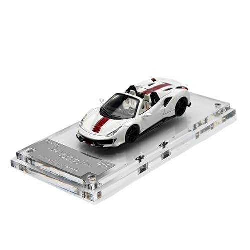Miniatur Motorfahrzeug-Modelle 1:64 Für Das Tanzende Pferd Novitec 488 Legierungsautomodell Cabrio Supercar Fertige Sammlung Fertigmodell(White) von BMAONZ