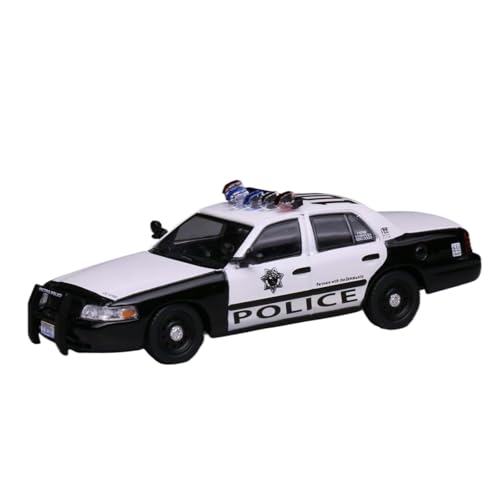 Miniatur Motorfahrzeug-Modelle 1:64 Für Ford Crown Polizeiauto Farbe Legierung Maßstab Automodell Schlafzimmer Dekoration Ornamente Fertigmodell(White) von BMAONZ