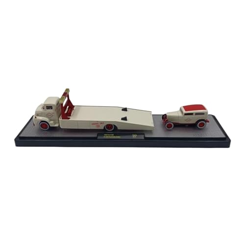 Miniatur Motorfahrzeug-Modelle 1:64 Für Ford Truck Trailer Set Auto Metall Dekoration Legierung Auto Modell Home Office Desktop Dekoration Fertigmodell(Red) von BMAONZ