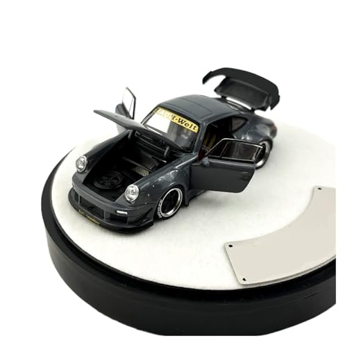 Miniatur Motorfahrzeug-Modelle 1:64 Für Porsche RWB 930 Widebody Zementgrau Legierung Volltür Automodell Vitrine Sammlerdisplay Fertigmodell von BMAONZ