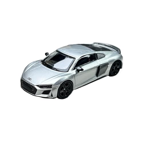 Miniatur Motorfahrzeug-Modelle 1:64 Für R8 2022 Legierung Mehrfarbenfahrzeug Maßstab Druckguss Automodell Kleine Spielzeugmodellsammlung Fertigmodell(Silver) von BMAONZ
