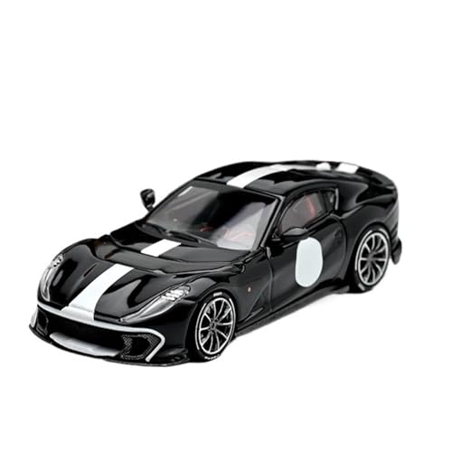 Miniatur Motorfahrzeug-Modelle 1:64 Für Tänzelndes Pferd 812C Legierung Auto Modell Rot Weiß Streifen/schwarz Kleine Skala Metall Fahrzeug Fertigmodell(Black) von BMAONZ