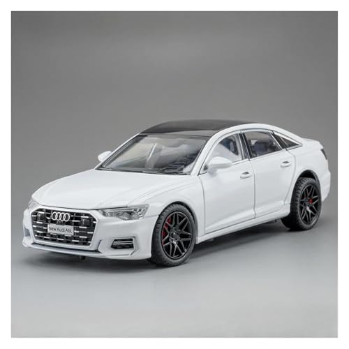 Miniatur Motorfahrzeug-Modelle Auto Im Maßstab 1 24 Für A6L Druckguss-Automodell Kann Die Tür Mit Ton Und Licht Geöffnet Werden Spielzeug Fertigmodell(White) von BMAONZ