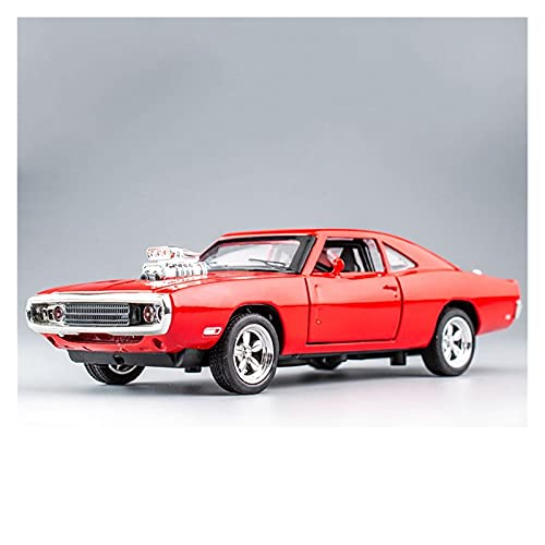 Miniatur Motorfahrzeug-Modelle Diecast 1 32 Für Dodge Charger 1970 Zurückziehen Sound Und Licht Modellauto Legierung Modell Display Adult Collection Fertigmodell(Rot) von BMAONZ