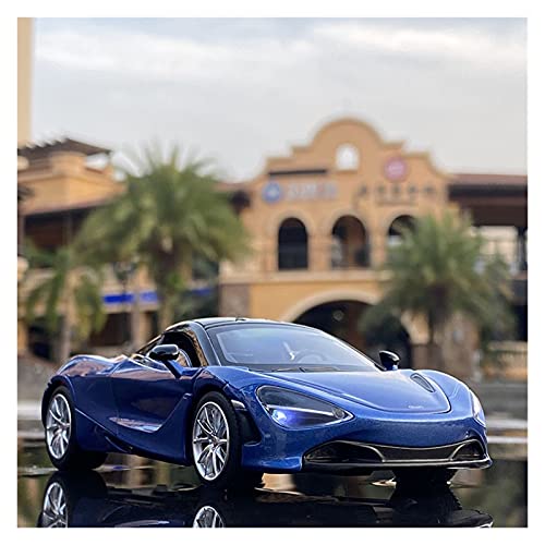 Miniatur Motorfahrzeug-Modelle Diecast 1 32 Für McLaren 720S Sound Und Licht Pull Back Modellautos Legierung Modell Display Adult Collection Fertigmodell(Blau) von BMAONZ