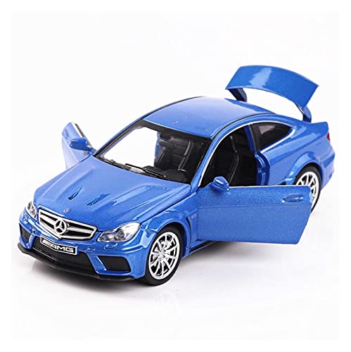 Miniatur Motorfahrzeug-Modelle Diecast 1 32 Maßstab Für Benz C63 AMG Sound Und Licht Modellautos Legierung Modell Static Display Adult Collection Fertigmodell(Blau) von BMAONZ