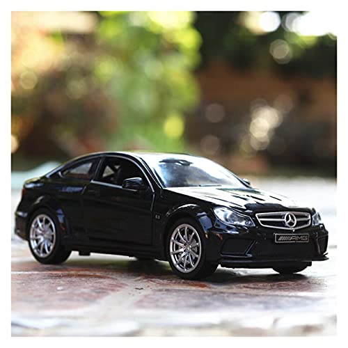 Miniatur Motorfahrzeug-Modelle Diecast 1 32 Maßstab Für Benz C63 AMG Sound Und Licht Modellautos Legierung Modell Static Display Adult Collection Fertigmodell(Schwarz) von BMAONZ