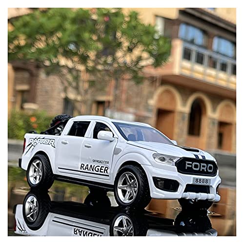 Miniatur Motorfahrzeug-Modelle Diecast Auto Modell 1 32 Für Ford F350 Pickup Sound Und Licht Simulation Legierung Spielzeugauto Modell Dekoration Fertigmodell(White) von BMAONZ