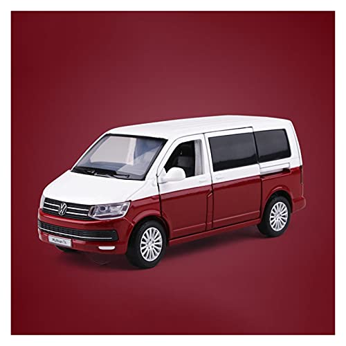Miniatur Motorfahrzeug-Modelle Diecast Auto Modell 1 32 Für VW Multivan Zurückziehen Sound Und Licht Simulation Legierung Spielzeugauto Fertigmodell(Rot) von BMAONZ
