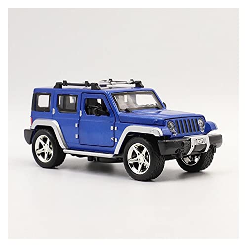 Miniatur Motorfahrzeug-Modelle Für Jeep Wrangler Car Sound Und Light Vehicle Maßstab 1 32 Auto Modell Auto Legierung Simulation Auto Pädagogisches Spielzeug Fertigmodell(Blau) von BMAONZ