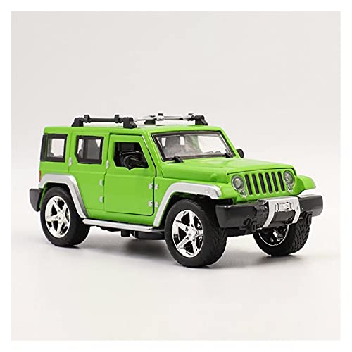 Miniatur Motorfahrzeug-Modelle Für Jeep Wrangler Car Sound Und Light Vehicle Maßstab 1 32 Auto Modell Auto Legierung Simulation Auto Pädagogisches Spielzeug Fertigmodell(Grün) von BMAONZ