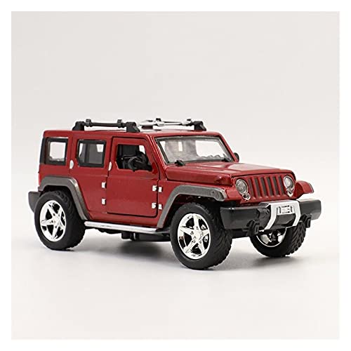 Miniatur Motorfahrzeug-Modelle Für Jeep Wrangler Car Sound Und Light Vehicle Maßstab 1 32 Auto Modell Auto Legierung Simulation Auto Pädagogisches Spielzeug Fertigmodell(Rot) von BMAONZ