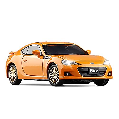 Miniatur Motorfahrzeug-Modelle Für Subaru 2019 BRZ Sound and Light 1 32 Kinderspielzeug Diecast Alloy Metal Car Model Collection Fertigmodell(Orange) von BMAONZ