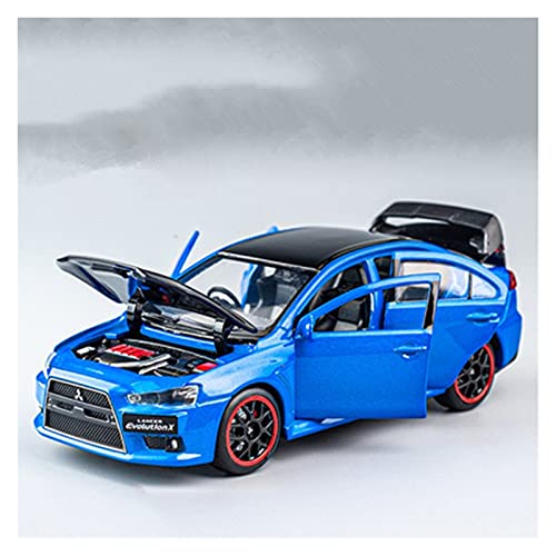 Miniatur Motorfahrzeug-Modelle Legierung Modellautosammlung 1 32 Simulation Original Für Mitsubishi Lancer Evo X 10 Sound Und Light Diecast Car Fertigmodell(Blau) von BMAONZ