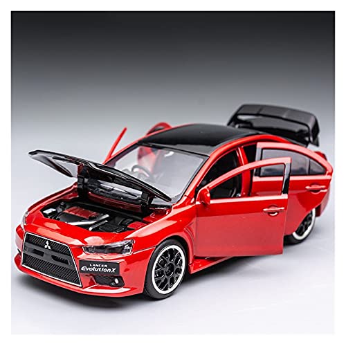 Miniatur Motorfahrzeug-Modelle Legierung Modellautosammlung 1 32 Simulation Original Für Mitsubishi Lancer Evo X 10 Sound Und Light Diecast Car Fertigmodell(Rot) von BMAONZ