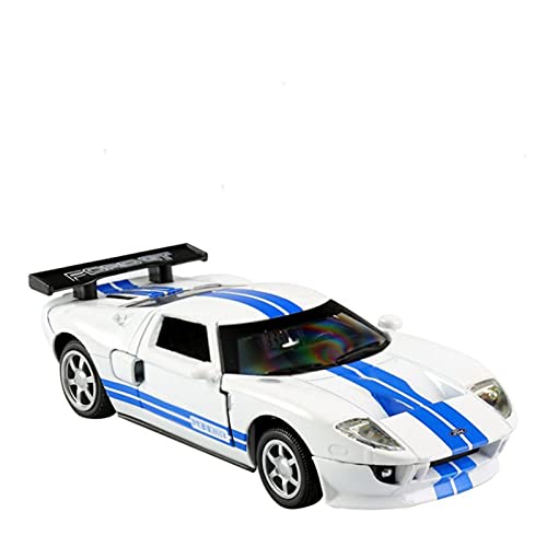 Miniatur Motorfahrzeug-Modelle Maßstab 1 32 Automodell Für Ford GT Rennwagen Sound Und Leichtmetall Diecast Simulation Auto Spielzeugauto Kinderspielzeug Fertigmodell(White) von BMAONZ