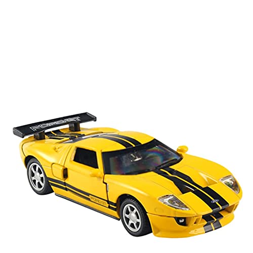 Miniatur Motorfahrzeug-Modelle Maßstab 1 32 Automodell Für Ford GT Rennwagen Sound Und Leichtmetall Diecast Simulation Auto Spielzeugauto Kinderspielzeug Fertigmodell(Yellow) von BMAONZ