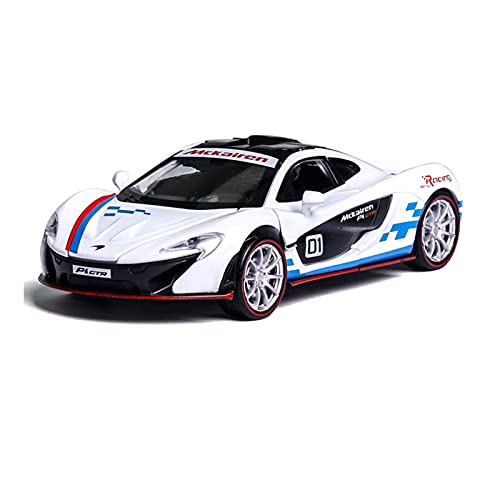 Miniatur Motorfahrzeug-Modelle Maßstab 1 32 Automodell Für McLaren 600lt P1 650s Zurückziehen Sound Und Leichtmetall Diecast Simulation Auto Spielzeugauto Fertigmodell(White) von BMAONZ