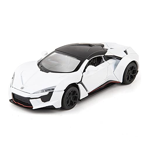 Miniatur Motorfahrzeug-Modelle Maßstab 1 32 Automodell Für W Motors Lykan FENYR Legierung Diecast Simulation Auto Spielzeugauto Kind Fertigmodell(White) von BMAONZ