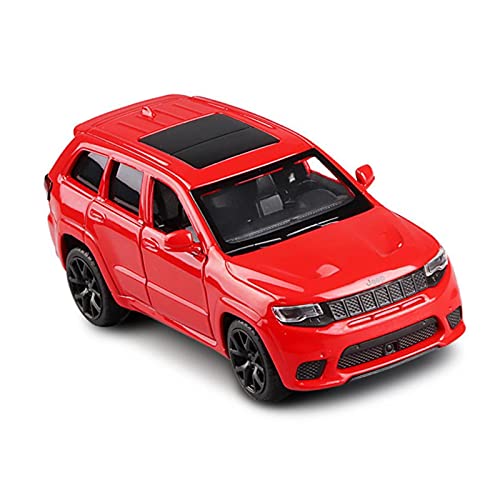 Miniatur Motorfahrzeug-Modelle Maßstab 1 36 Diecast Alloy Metal Collection Sportwagenmodell Für Jeep Grand Cherokee Trackhawk Pull Back Fertigmodell(Rot) von BMAONZ