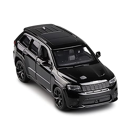 Miniatur Motorfahrzeug-Modelle Maßstab 1 36 Diecast Alloy Metal Collection Sportwagenmodell Für Jeep Grand Cherokee Trackhawk Pull Back Fertigmodell(Schwarz) von BMAONZ