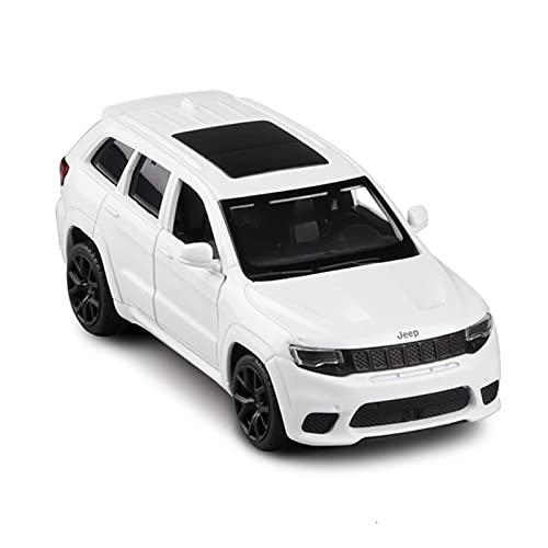 Miniatur Motorfahrzeug-Modelle Maßstab 1 36 Diecast Alloy Metal Collection Sportwagenmodell Für Jeep Grand Cherokee Trackhawk Pull Back Fertigmodell(White) von BMAONZ