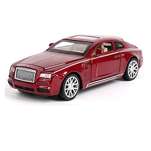 Miniatur Motorfahrzeug-Modelle Modellauto 1 32 Legierung Für Rolls-Royce Zurückziehen Sound Und Licht Modell Diecast Spielzeugauto Simulation Fertigmodell(Rot) von BMAONZ