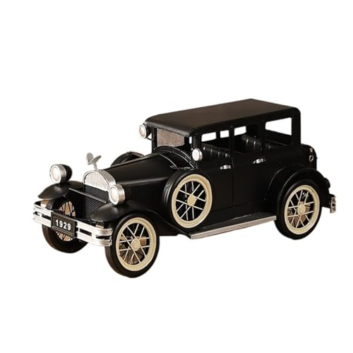 Miniatur Motorfahrzeug-Modelle Retro Nostalgische Eisen Oldtimer Ornamente Home Wohnzimmer TV Schrank Automodell Desktop Dekorationen Fertigmodell(Black) von BMAONZ