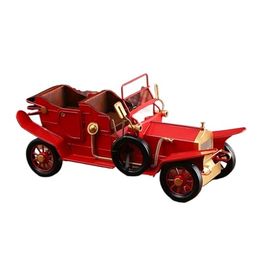 Miniatur Motorfahrzeug-Modelle Retro Nostalgische Eisen Oldtimer Ornamente Home Wohnzimmer TV Schrank Automodell Desktop Dekorationen Fertigmodell(Red) von BMAONZ