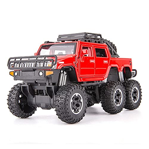 Miniatur Motorfahrzeug-Modelle Simulation Auto Modell 1 28 Legierung Druckguss Auto Für Hummer H2 Auto Zurückziehen Sound Und Leichtmetallauto Fertigmodell(Rot) von BMAONZ
