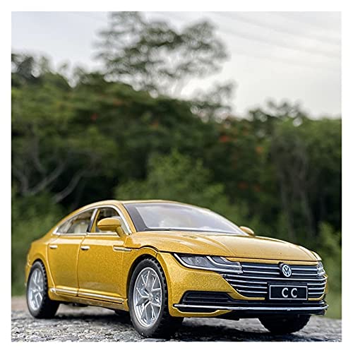 Miniatur Motorfahrzeug-Modelle Simulationsautomodell 1 32 Alloy Diecast Automodell Für Volkswagens CC Coupe Zurückziehen Von Sound Und Licht Fertigmodell(Yellow) von BMAONZ