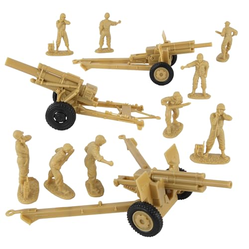 BMC CTS WW2 US Howitzer Artillery & Crew Spielset für Herren, Kunststoff, Hellbraun, 12-teilig BMC CTS WW2 US Howitzer Artillery & Crew Spielset für Herren, Kunststoff, Hellbraun, 12-teilig von BMC Toys