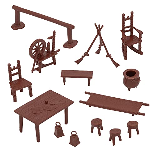 BMC Classic Marx Colonial Furniture – 14-teiliges Kunststoff-Spielset, Zubehörteil-Set von BMC Toys