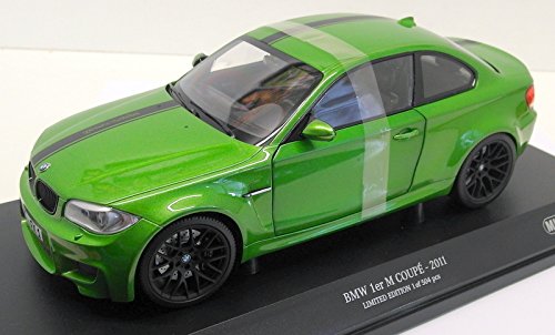 BMW 1er M Coupe, metallic-grün/Dekor, 2011, Modellauto, Fertigmodell, Minichamps 1:18 von BMW