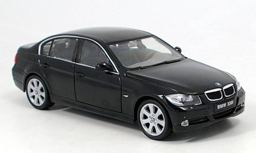 BMW 330i, schwarz, 2005, Modellauto, Fertigmodell, Welly 1:24 von BMW