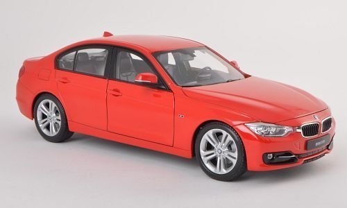 BMW 335i, rot, Modellauto, Fertigmodell, Welly 1:18 von BMW