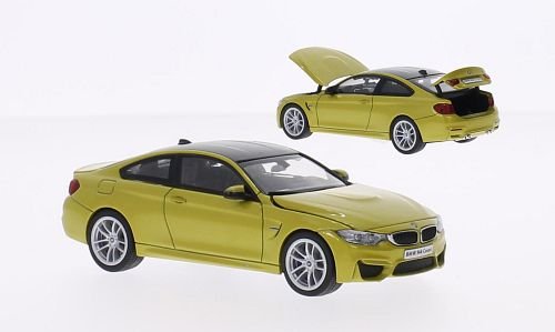 BMW M4 (F82) Coupe, metallic-gelb/carbon, Modellauto, Fertigmodell, Herpa 1:43 von BMW