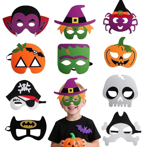 BMYUK Filzmasken für Jungen & Mädchen mit elastischem Seil Filz Augenmaske für Party Maskerade Cosplay Geburtstag Mottopartys von BMYUK