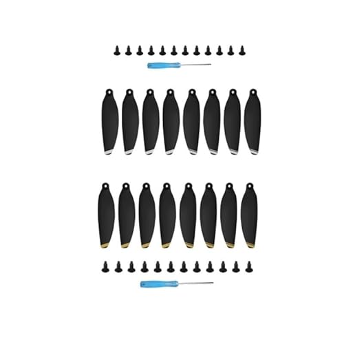 BNEAIGHW Propeller 16-teiliges RC-Helikopter-Propellerset for RC-Helikopter-Flugzeuge, RC-Propeller, RC-Flugzeug-Quadcopter-Zubehör, Propeller-Zubehörset Teil ersetzen(8 Gold 8 Silver) von BNEAIGHW