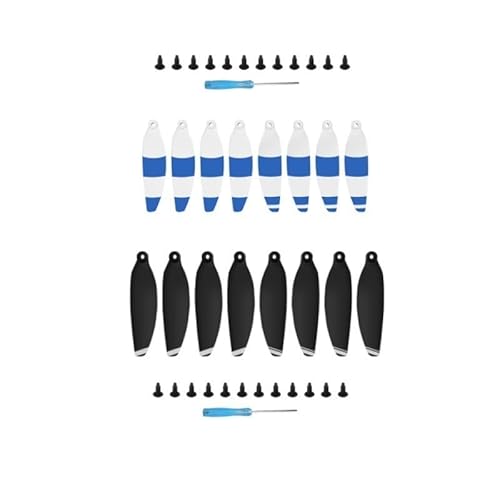BNEAIGHW Propeller 16-teiliges RC-Helikopter-Propellerset for RC-Helikopter-Flugzeuge, RC-Propeller, RC-Flugzeug-Quadcopter-Zubehör, Propeller-Zubehörset Teil ersetzen(8 Silver 8 Blue) von BNEAIGHW