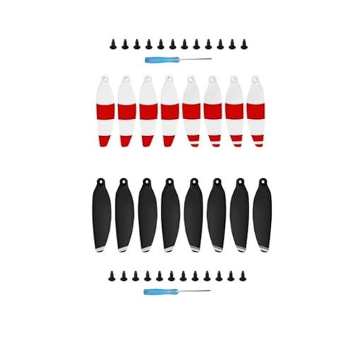 BNEAIGHW Propeller 16-teiliges RC-Helikopter-Propellerset for RC-Helikopter-Flugzeuge, RC-Propeller, RC-Flugzeug-Quadcopter-Zubehör, Propeller-Zubehörset Teil ersetzen(8 Silver 8 Red) von BNEAIGHW