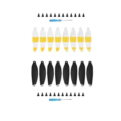 BNEAIGHW Propeller 16-teiliges RC-Helikopter-Propellerset for RC-Helikopter-Flugzeuge, RC-Propeller, RC-Flugzeug-Quadcopter-Zubehör, Propeller-Zubehörset Teil ersetzen(8 Silver 8 Yellow) von BNEAIGHW