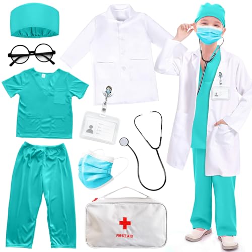 9 Stück Kinder Arzt Kostüm: Karneval Arztkoffer Kinder Verkleidungskiste Arztkittel mit Doktor Krankenschwester Rollenspiel Zubehör Fasching Geschenke für Jungen Mädchen 3 4 5 6 7 8 9 10 Jahre (110) 9 Stück Kinder Arzt Kostüm: Karneval Arztkoffer Kinder Verkleidungskiste Arztkittel mit Doktor Krankenschwester Rollenspiel Zubehör Fasching Geschenke für Jungen Mädchen 3 4 5 6 7 8 9 10 Jahre (110) von BNLIK