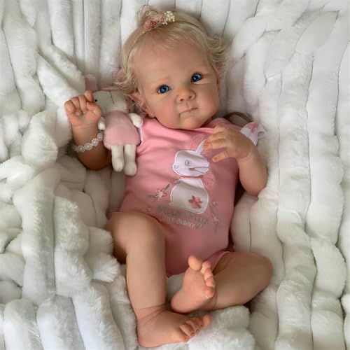BNNPUU Reborn Baby Puppe Reborn Mädchen- 18 Zoll handgefertigte lebensechte Babypuppen Mädchen weicher Stoffkörper, wie EIN echtes Baby (wiedergeborener Mädchen) von BNNPUU