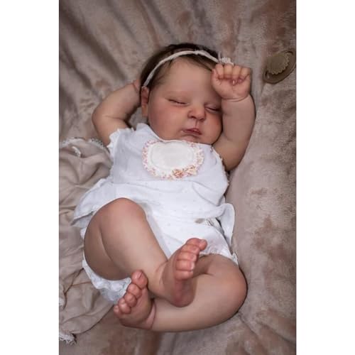 BNNPUU Reborn Baby Reborn Puppe Mädchen 19 Zoll handgefertigte lebensechte Babypuppen Mädchen weicher Stoffkörper wie EIN echtes Baby Wiedergeborener Mädchen von BNNPUU